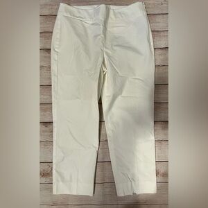 TALBOTS CHATHAM CROP PANTS White Pull On Size 12 EUC